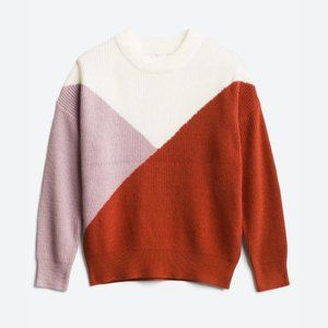 Karmiti Diagonal Colorblock Pullover Crew Sweater Size Small